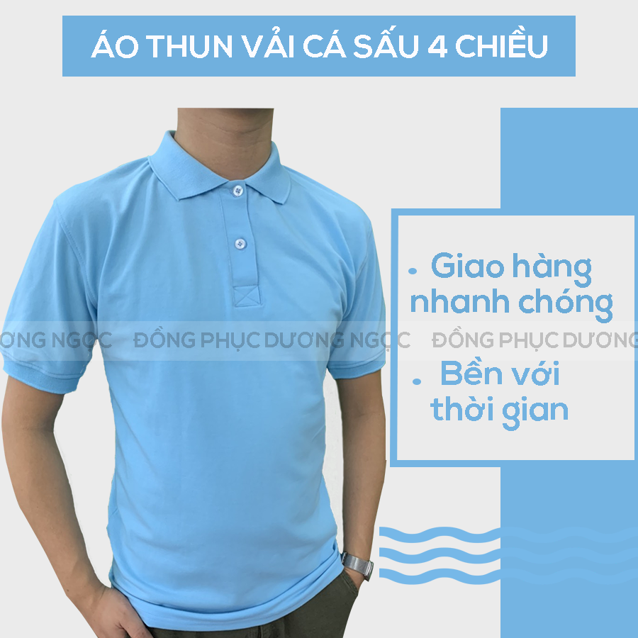  Áo Phông Đồng Phục Màu Xanh Thiên Thanh 