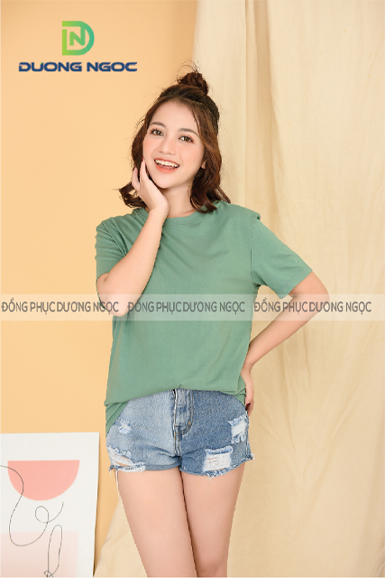  ÁO THUN COTTON MÀU XANH RÊU