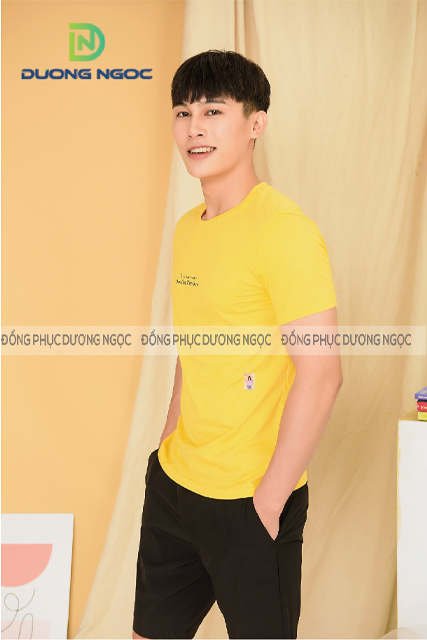  ÁO THUN COTTON MÀU VÀNG CHANH