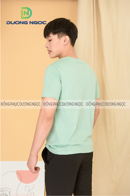 ÁO THUN COTTON MÀU XANH ĐẬU